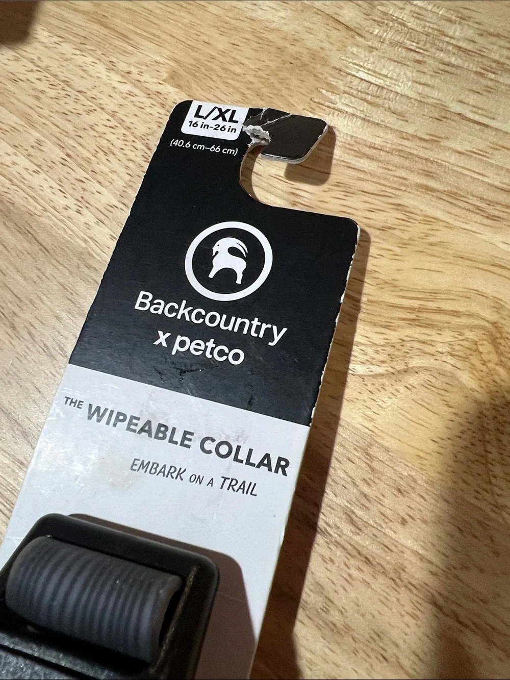 Wipeable Dog Collar - Gray with Orange Logo map design L/XL 16-26” z98